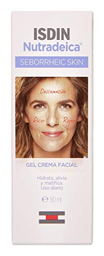 ISDIN Nutradeica - Gel-crema facial indicado para el tratamiento del exceso de sebo, descamación, picor y eritema de la piel seborreica facial, 50 ml