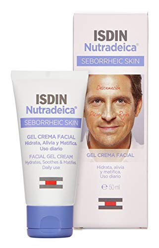 ISDIN Nutradeica - Gel-crema facial indicado para el tratamiento del exceso de sebo, descamación, picor y eritema de la piel seborreica facial, 50 ml