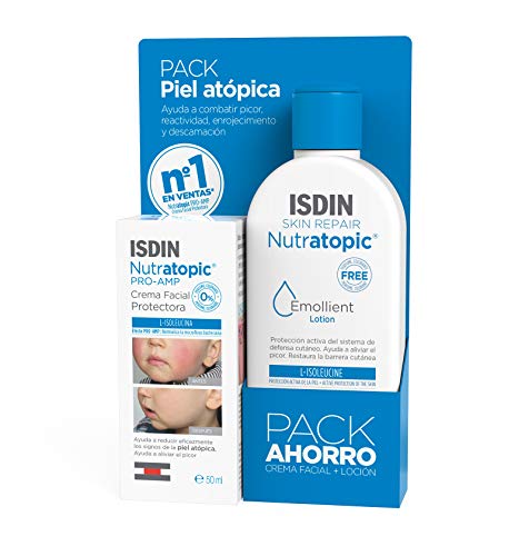 ISDIN Nutratopic Pack Para Piel Atópica, Crema Facial Pro-Amp 50 Ml, Loción Corporal 200Ml 250 ml