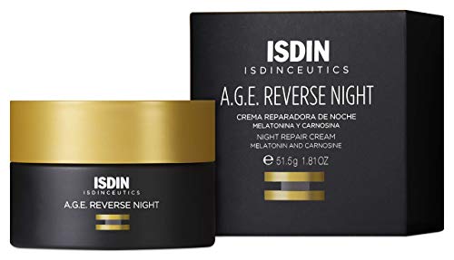 Isdinceutics A.G.E. Reverse Night, Crema Reparadora de Noche con Melatonina Anti Aging, 50 ml, Pack de 1