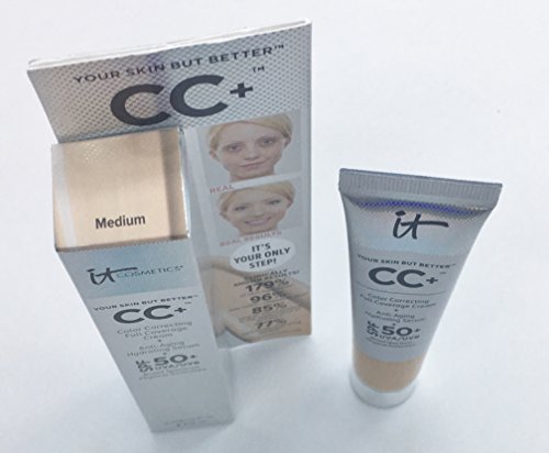 It Cosmetics - Su piel pero mejor, CC+ Cream SPF 50 +, 12 ml, tamaño de viaje mediano