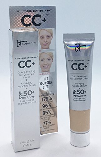 It Cosmetics - Su piel pero mejor, CC+ Cream SPF 50 +, 12 ml, tamaño de viaje mediano