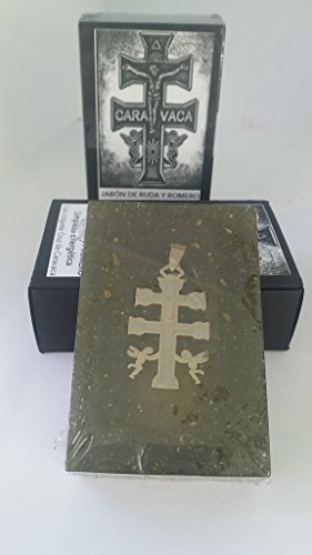 Jabón de ruda y romero con colgante Cruz de Caravaca