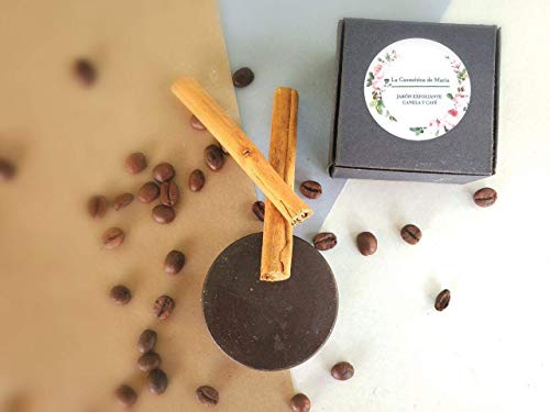 Jabón exfoliante de canela y café artesanal y ecológico