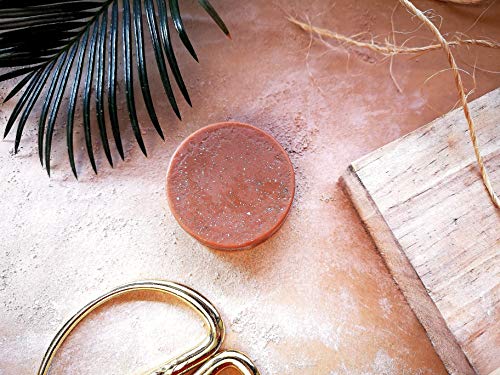 Jabón facial purificante de arcilla rosa y cacao - 100% ecológico, vegano y hecho a mano