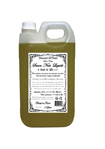 Jabón negro líquido con aceite de lino, selección prestige, jabón negro líquido de mermeager, natural, ecológico y biodegradable, 5 litros