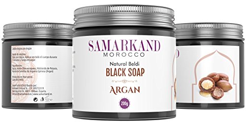 Jabón Negro Marroquí con Aceite de Argán Bio 100% Puro Natural Beldi para Hammam - El Original de Marruecos 200 mg