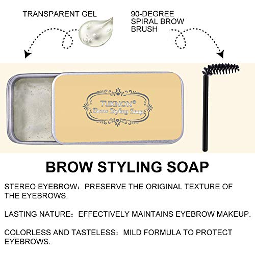 Jabón para Cejas, Soap Brows, Eyebrow Soap Kit, Gel para Jabones de Cejas en 3D Crema, Wild Eyebrow Shape Soap, Jabón para dar Forma a Las Cejas, Impermeable de Larga Duración, con Cepillo