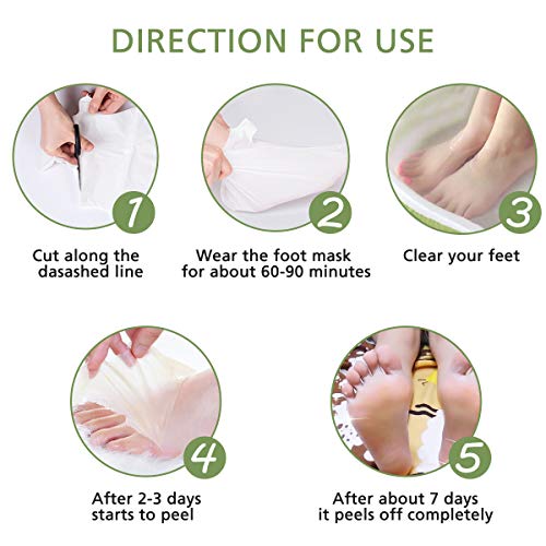 Janolia 2pcs Mascarilla de Pies, Exfoliante Pies, Foot Mask Eliminar Córnea y Piel Muerta, Hidrata y Mantiene Humedad, Lavanda y Rosa, para Mujeres y Hombres, Embalaje al Azar