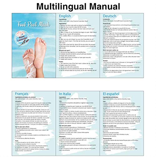 Janolia 2pcs Mascarilla de Pies, Exfoliante Pies, Foot Mask Eliminar Córnea y Piel Muerta, Hidrata y Mantiene Humedad, Lavanda y Rosa, para Mujeres y Hombres, Embalaje al Azar