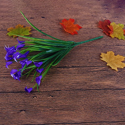 JAROWN - Mini arreglo de calas artificiales con hojas de lirio falso para decoración del hogar, plástico, Morado, 6 unidades