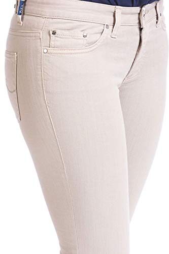 Jeans Casual para mujer – Beige – Pantalones vaqueros de algodón de cintura media recta para mujer Beige beige 52
