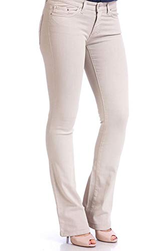 Jeans Casual para mujer – Beige – Pantalones vaqueros de algodón de cintura media recta para mujer Beige beige 52