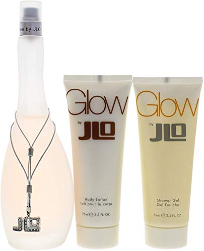 Jennifer Lopez Glow EDT Spray, loción corporal y gel de ducha, 3.3 oz/2.5 oz