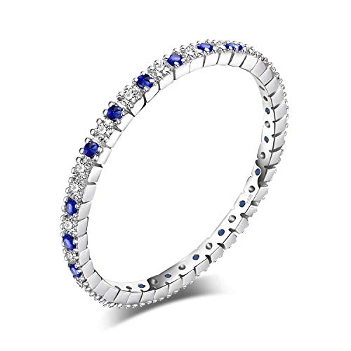 JewelryPalace Anillo de boda Exquisito Espinela azul creado en Plata de ley 925 Tamaño 17