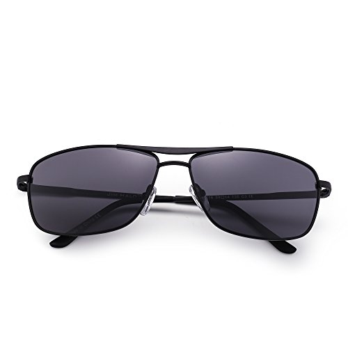 JIM HALO Gafas de Sol Polarizadas Rectangulares Conducir Marco Con Bisagras de Resorte Peso Ligero Hombre Mujer Gris