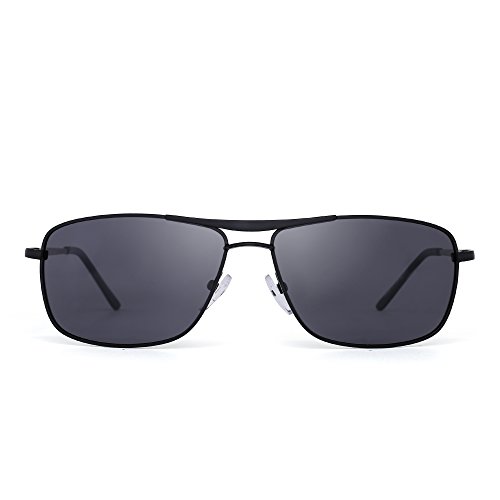 JIM HALO Gafas de Sol Polarizadas Rectangulares Conducir Marco Con Bisagras de Resorte Peso Ligero Hombre Mujer Gris