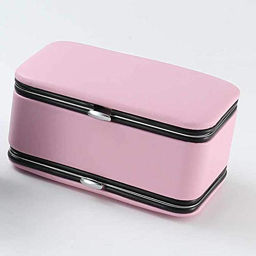 Jinghai Espejo cosmético transfronterizo Coreano Herramienta de manicura Caja de joyería portátil de Doble Capa Pendientes de Almacenamiento Anillo Multifuncional, Polvo romántico