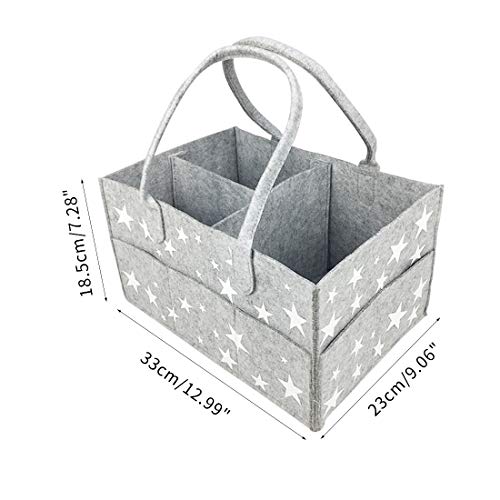 Jiyaru Organizador de Pañales para Bebé, Cesta de Almacenamiento para Pañales Toatillas de Bebé, Organizador de Coche Portátil, Cesta de Regalo 33 * 23 * 18.5cm