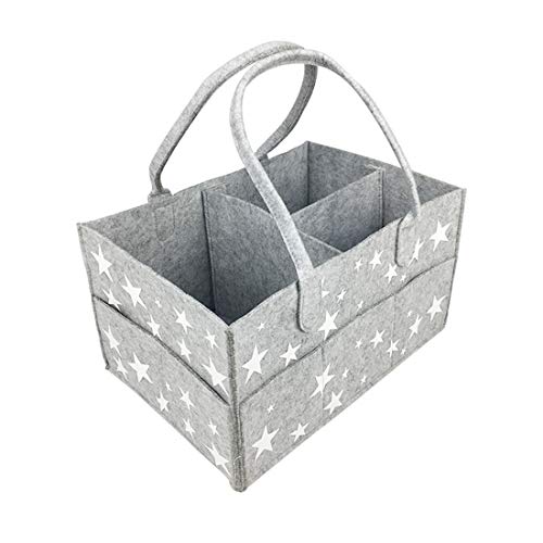 Jiyaru Organizador de Pañales para Bebé, Cesta de Almacenamiento para Pañales Toatillas de Bebé, Organizador de Coche Portátil, Cesta de Regalo 33 * 23 * 18.5cm