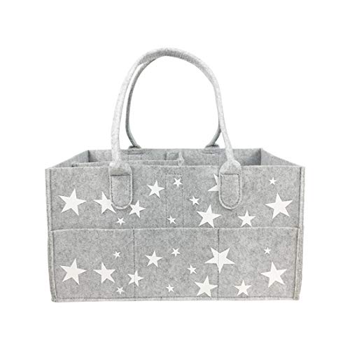 Jiyaru Organizador de Pañales para Bebé, Cesta de Almacenamiento para Pañales Toatillas de Bebé, Organizador de Coche Portátil, Cesta de Regalo 33 * 23 * 18.5cm