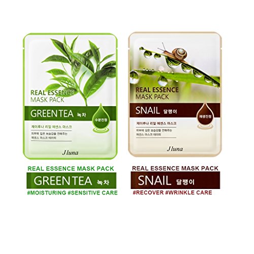 Jluna korea real essence facial sheet masks 10 pack - 10 different types of mask