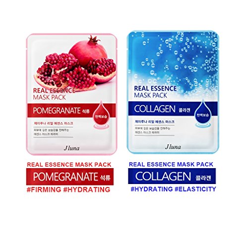 Jluna korea real essence facial sheet masks 10 pack - 10 different types of mask