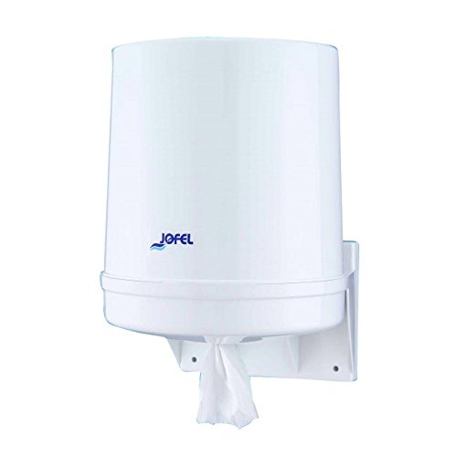 Jofel AG20020 - Dispensador de papel bobina mecha en continuo, bobinas 205 mm diámetro, color blanco