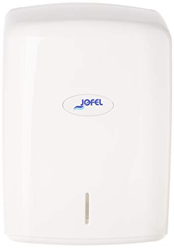 Jofel AG47000 - Dispensador de papel bobina mecha en continuo, bobinas 205 mm diámetro, color blanco