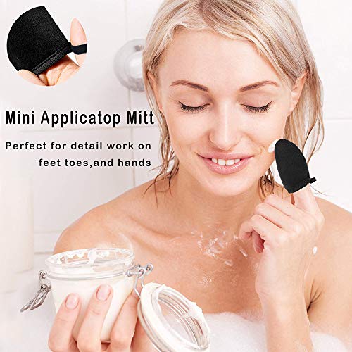 Johiux 5 piezas Autobronceador Guante,st tropez autobronceador, Guante Autobronceador Kit de aplicador de bronceado Guantes exfoliantes Bronceador aplicadores de espalda Mitones de bronceado facial