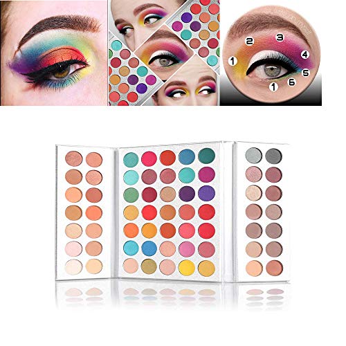 Jooayou 63 Colore Paleta de Sombra de Ojos Mate, Maquillaje Profesional Paleta de Sombra de Ojos, Colores Pop Mezclable Polvo de Sombra de Ojos