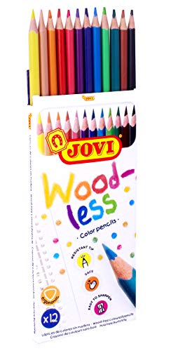 Jovi Lápices de colores Woodless, 12 unidades, Colores surtidos (734/12), Única