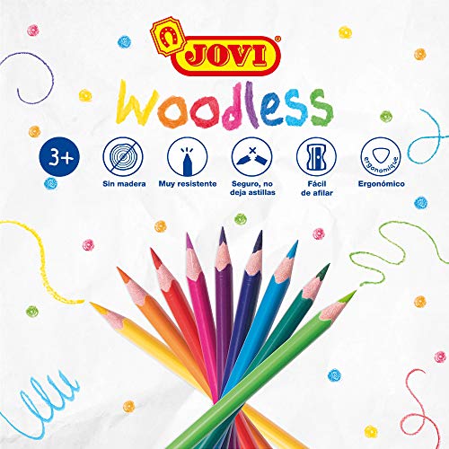 Jovi Lápices de colores Woodless, 12 unidades, Colores surtidos (734/12), Única