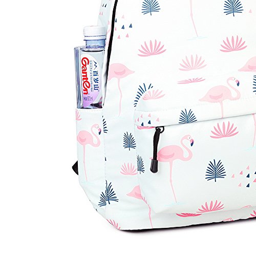 Joymoze Moderna Mochila de Ocio para Niñas Mochila Escolar para Adolescentes Mochila Bolso Estampado para Mujer Flamingos