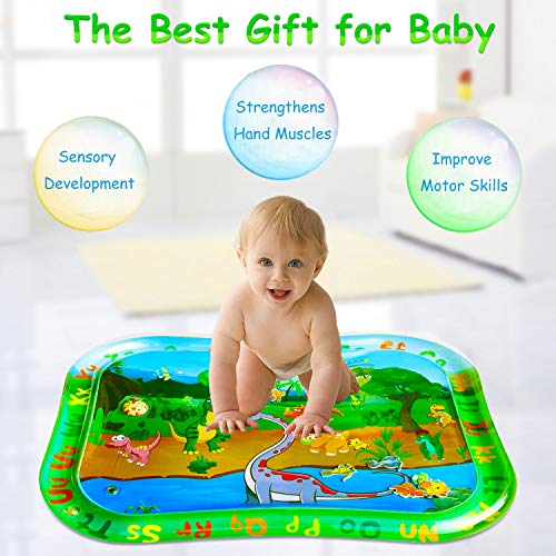 Juego Agua Bebe Colchonetas Alfombra de Agua Inflable Dinosaurio Estera de Juego, Adecuado para niños Cojin bebes pequeños(39.4 * 31.5in)