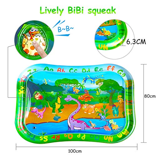 Juego Agua Bebe Colchonetas Alfombra de Agua Inflable Dinosaurio Estera de Juego, Adecuado para niños Cojin bebes pequeños(39.4 * 31.5in)