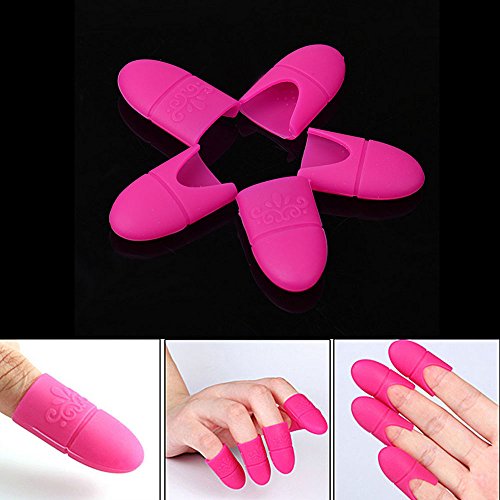 Juego de 10 piezas de ATOMUS para decoración de uñas con clip de silicona UV, removedor de esmalte de uñas, removedor de cutículas, manicura y esmalte, herramienta de limpieza reutilizable