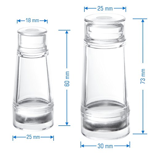 Juego de 2 – Clear Jelly Stamper – Grande y Pequeño – Doble cara – con rasqueta y tapas para en Juego