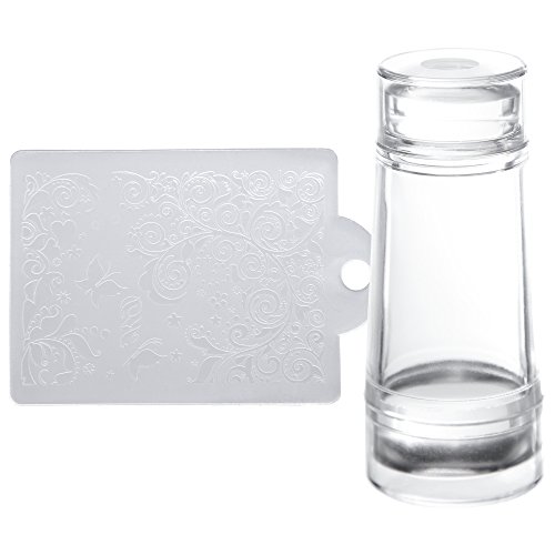 Juego de 2 – Clear Jelly Stamper – Grande y Pequeño – Doble cara – con rasqueta y tapas para en Juego