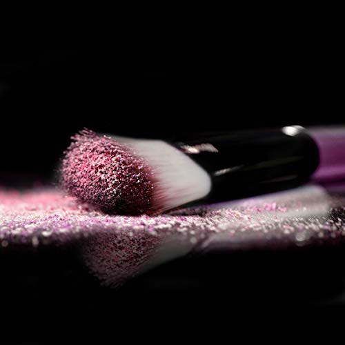 Juego de 20 brochas de maquillaje, base en polvo, sombra de ojos, delineador de ojos, brochas cosméticas para labios, kit de aseo (morado y negro) ideal para uso profesional y diario