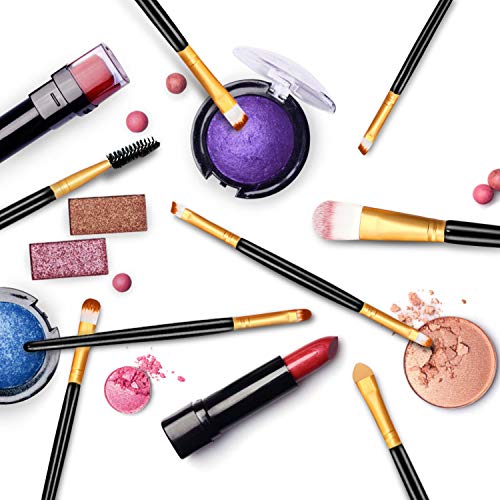 Juego de 20 brochas de maquillaje, base en polvo, sombra de ojos, delineador de ojos, brochas de maquillaje (negro y dorado) ideal para uso profesional y diario