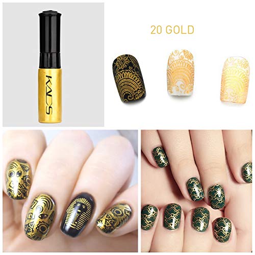 Juego de esmaltes de uñas de 4 colores Stamping polaco colorido metálico brillante Resplandecer pigmento para uñas uso dual pintura de detalle Diseño de uñas Herramienta de impresión de manicura