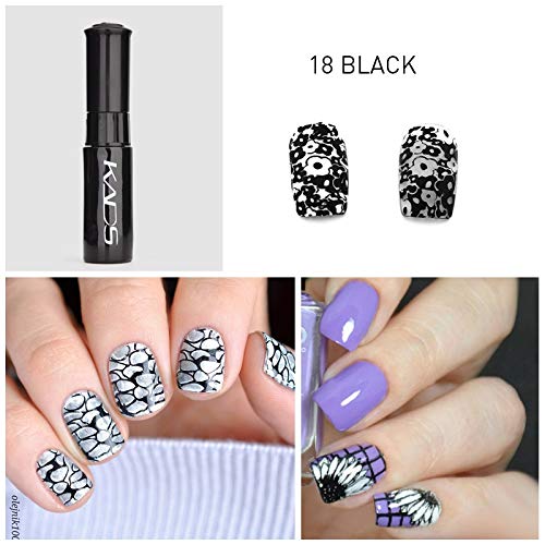 Juego de esmaltes de uñas de 4 colores Stamping polaco colorido metálico brillante Resplandecer pigmento para uñas uso dual pintura de detalle Diseño de uñas Herramienta de impresión de manicura