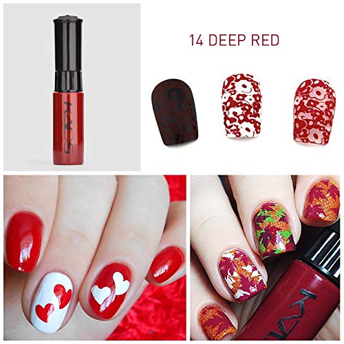 Juego de esmaltes de uñas de 4 colores Stamping polaco colorido metálico brillante Resplandecer pigmento para uñas uso dual pintura de detalle Diseño de uñas Herramienta de impresión de manicura