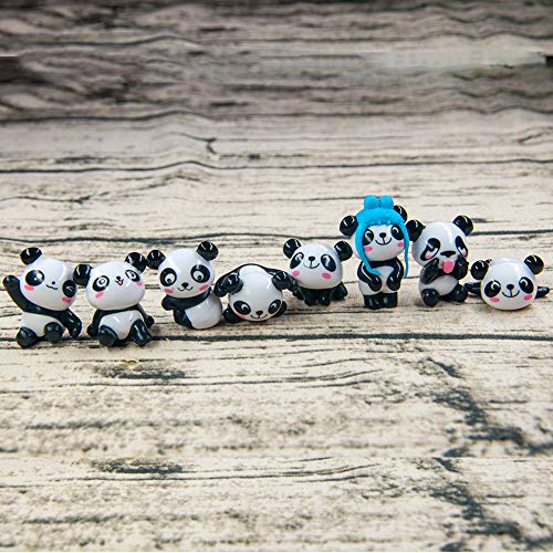 Juego de figuras de Panda Toys - Juego de figuras de acción de panda para fiestas, regalos, decoración de pasteles, 1 juego de 8 unidades