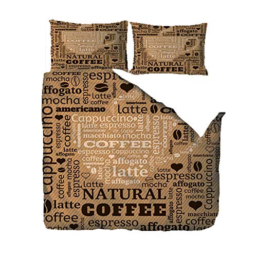 Juego De Ropa De Cama 1 Funda Nórdica Y 2 Funda De Almohada - 140X200Cm - Suave Y Confortable Transpirable Navidad Juegos De Cama Adulto Niño Unisexo Moda Lujoso Casa Lecho - Love Coffee Shop