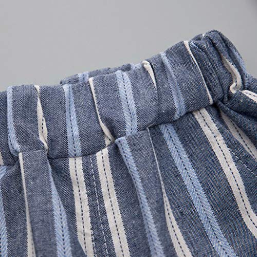 Julhold - Camiseta de manga corta con estampado de dibujos animados, de algodón y rayas de 0 a 3 años Amarillo amarillo 6-12 Meses