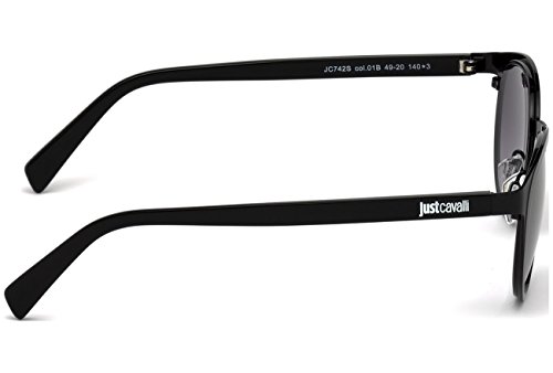 Just Cavalli - JC742S, Geométrico, metal, hombre, BLACK/GREY SHADED(01B P), 49/20/140