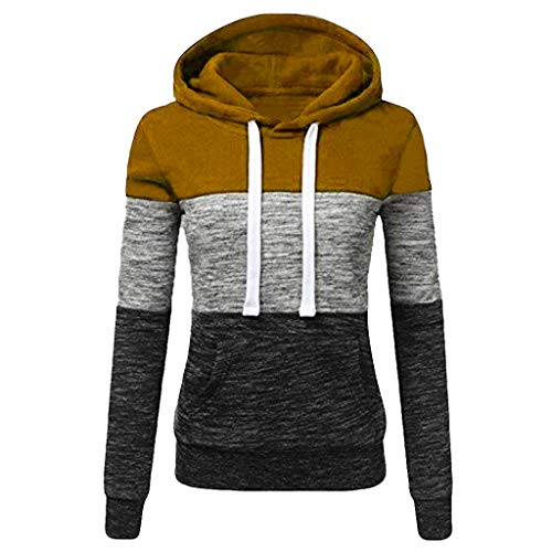 JUTOO 2018 Moda para Mujer Casual Sudaderas con Capucha Sudadera Patchwork para Mujer con Capucha Blusa Pullove