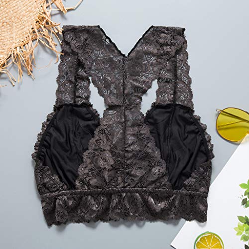 JUTOO Sujetador de Encaje de Las señoras de Moda Ultra-Delgado Chaleco arcón Ropa Interior Sujetador
